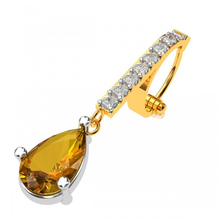 Citrine Drop American Diamond Earring