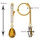 Citrine Drop American Diamond Earring