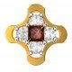 American Diamond Square Garnet Earring