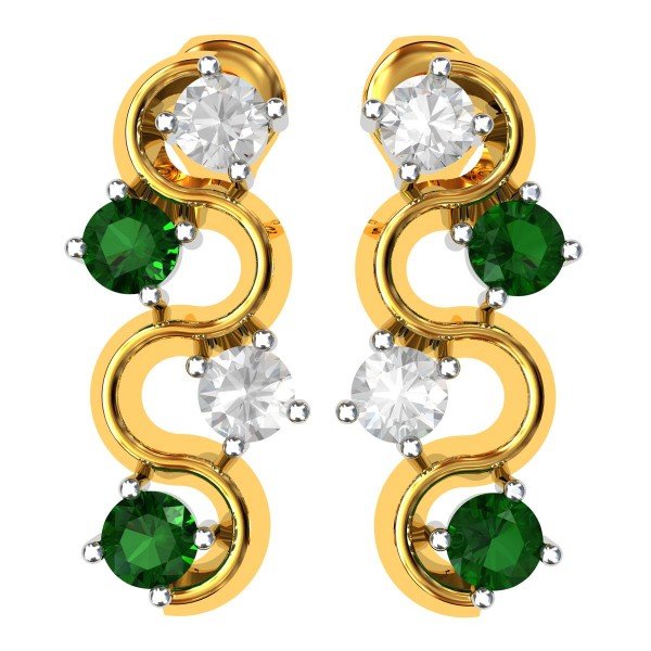 American Diamond Emerald Double Earring American Diamond Emerald Double Earring
