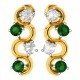 American Diamond Emerald Double Earring