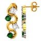 American Diamond Emerald Double Earring