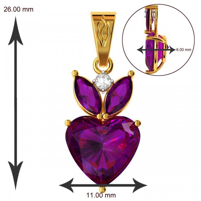 Amethyst Heart Pendant