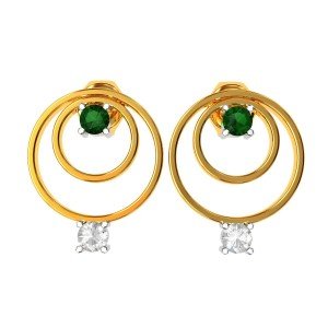 American Diamond Emerald Circular Earring