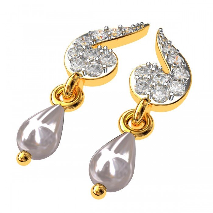 Pearl Drop American Diamond Earring