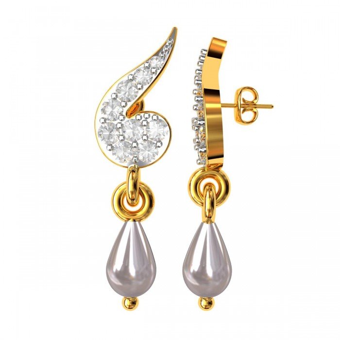 Pearl Drop American Diamond Earring