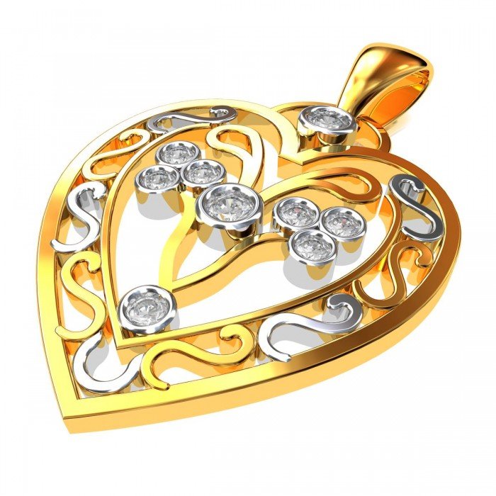 American Diamond Heart Pendent