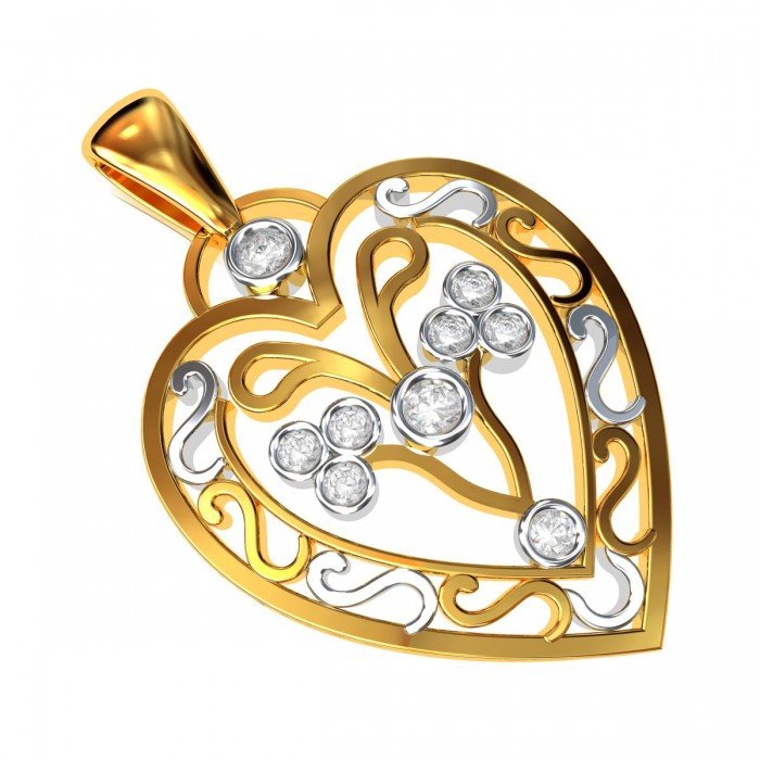 American Diamond Heart Pendent