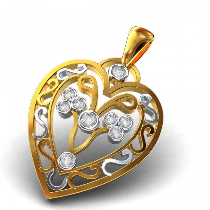 American Diamond Heart Pendent
