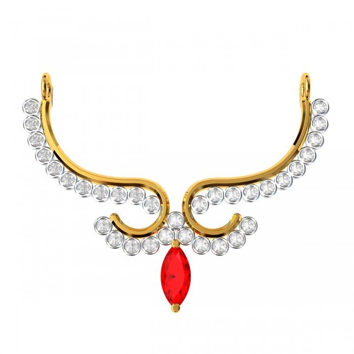 Ruby American Diamond Glamorous Mangalsutra