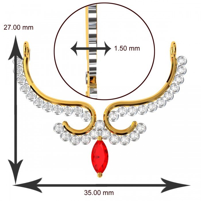 Ruby American Diamond Glamorous Mangalsutra