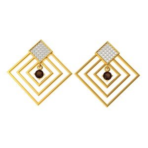 Multi Stone Square Earring