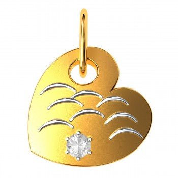 Scaled Heart Solitaire Pendant
