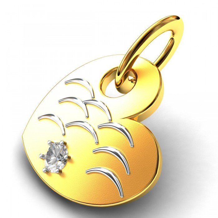 Scaled Heart Solitaire Pendant