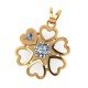 Heart American Diamond Floral Pendant