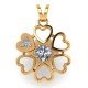 Heart American Diamond Floral Pendant