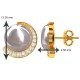 American Diamond Pearl Moon Earring