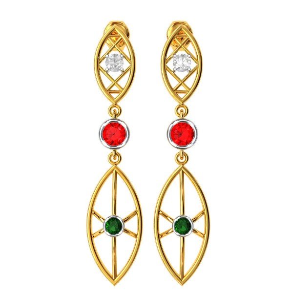 American Diamond Ruby Emerald Hanging Earring American Diamond Ruby Emerald Hanging Earring