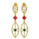 American Diamond Ruby Emerald Hanging Earring