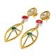 American Diamond Ruby Emerald Hanging Earring