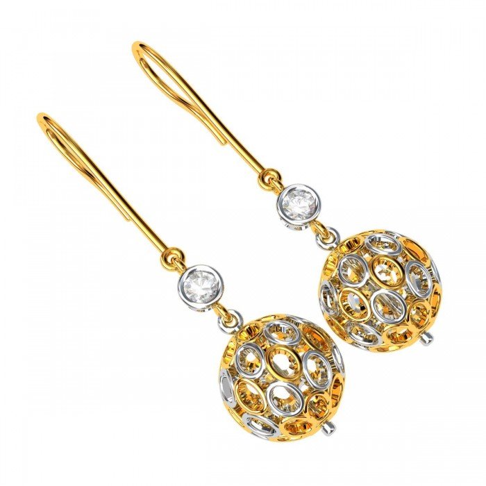 American Diamond Jali Ball Danglers