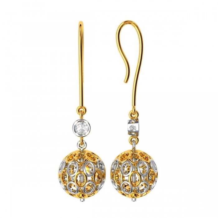 American Diamond Jali Ball Danglers