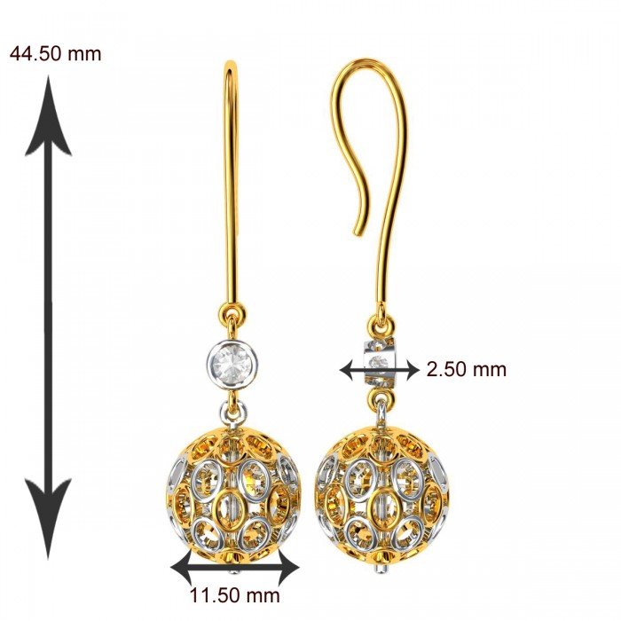 American Diamond Jali Ball Danglers