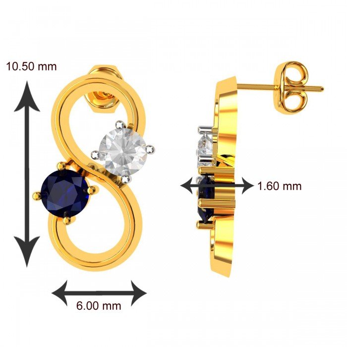 Blue Sapphire Fashion Earring