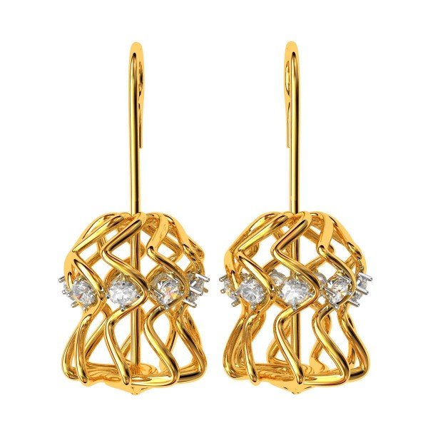 Multi American Diamond Cage Danglers Multi American Diamond Cage Danglers
