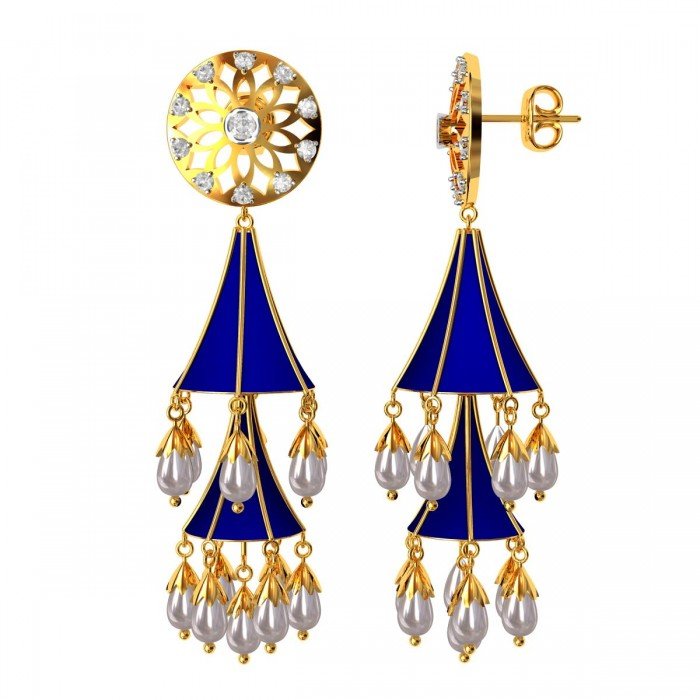 Double Enamel Jhumka Earrings