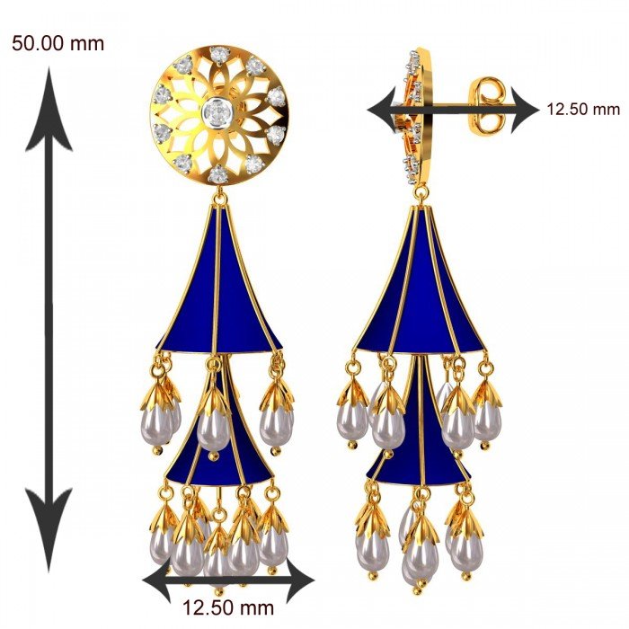 Double Enamel Jhumka Earrings