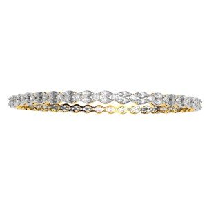 Single Line Round Diamond Bangle