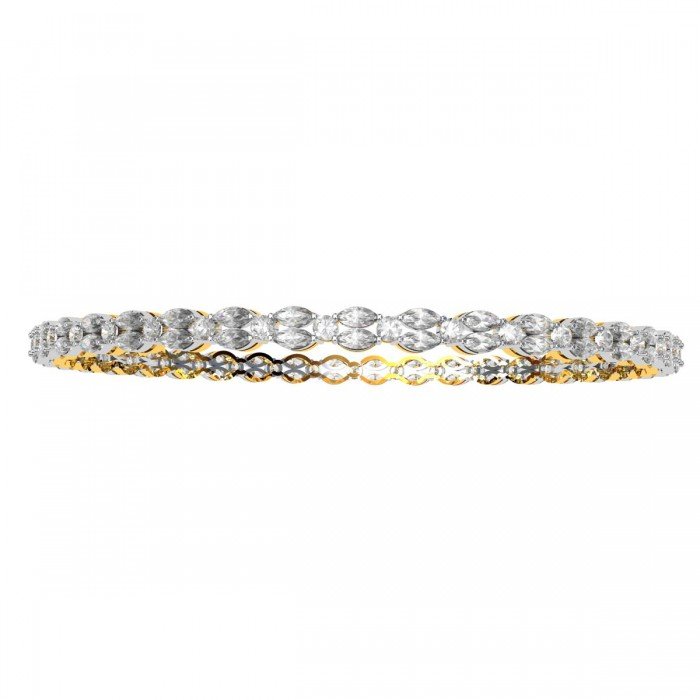 Single Line Round Diamond Bangle