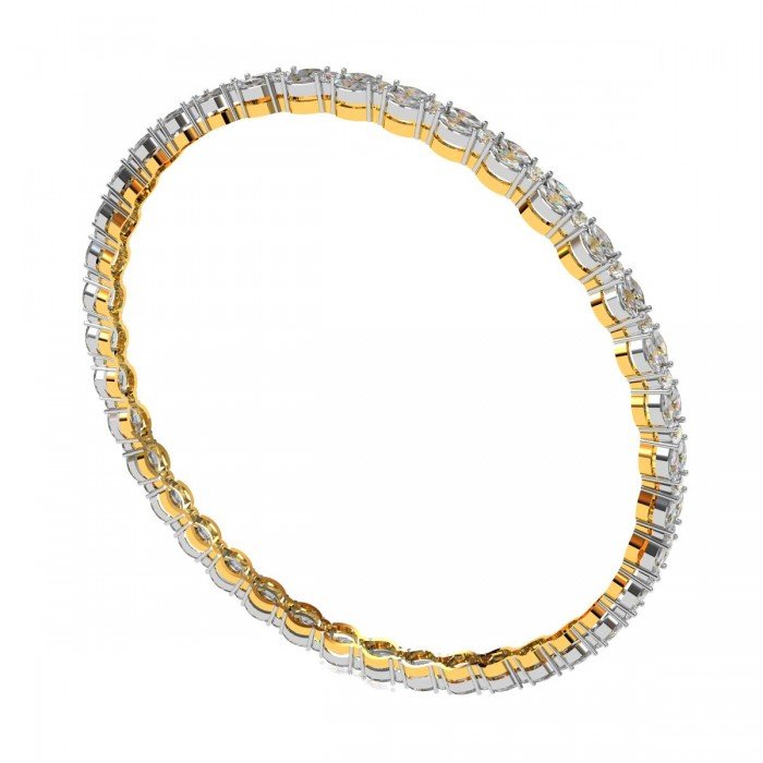 Single Line Round Diamond Bangle