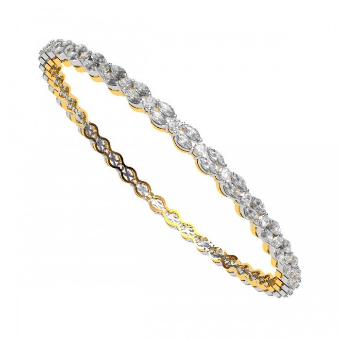 Single Line Round Diamond Bangle