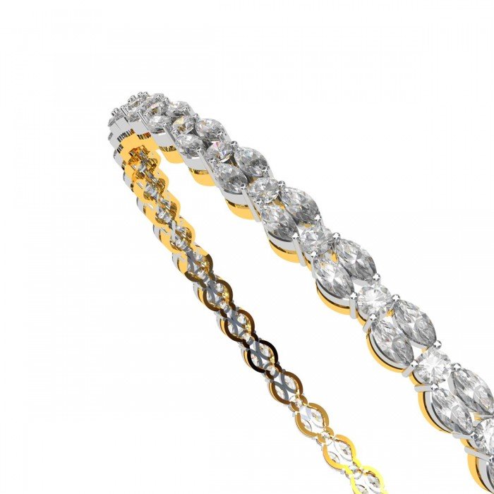 Single Line Round Diamond Bangle