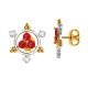 Ruby American Diamond Round Earring