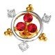 Ruby American Diamond Round Earring