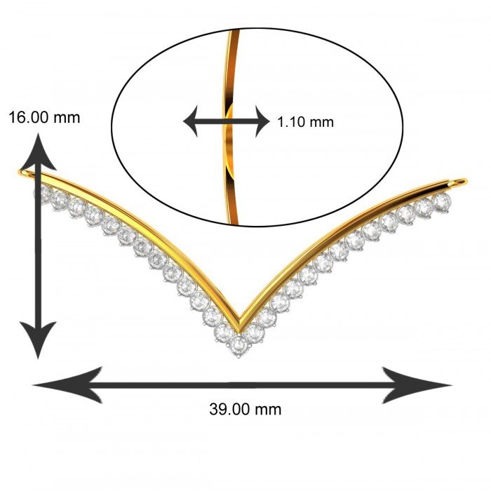 Mangalsutra Gold American Diamond