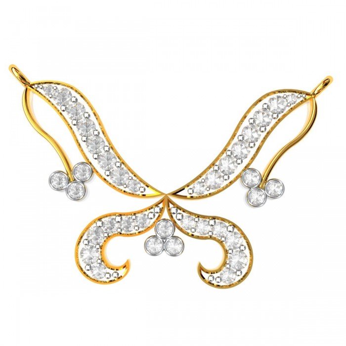 Traditional American Diamond Leaf Mangalsutra