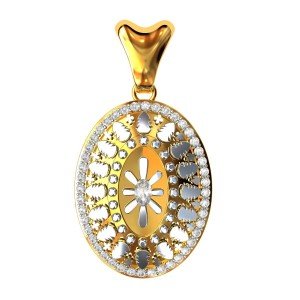 Traditional Oval American Diamond Pendant