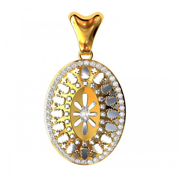 Traditional Oval American Diamond Pendant