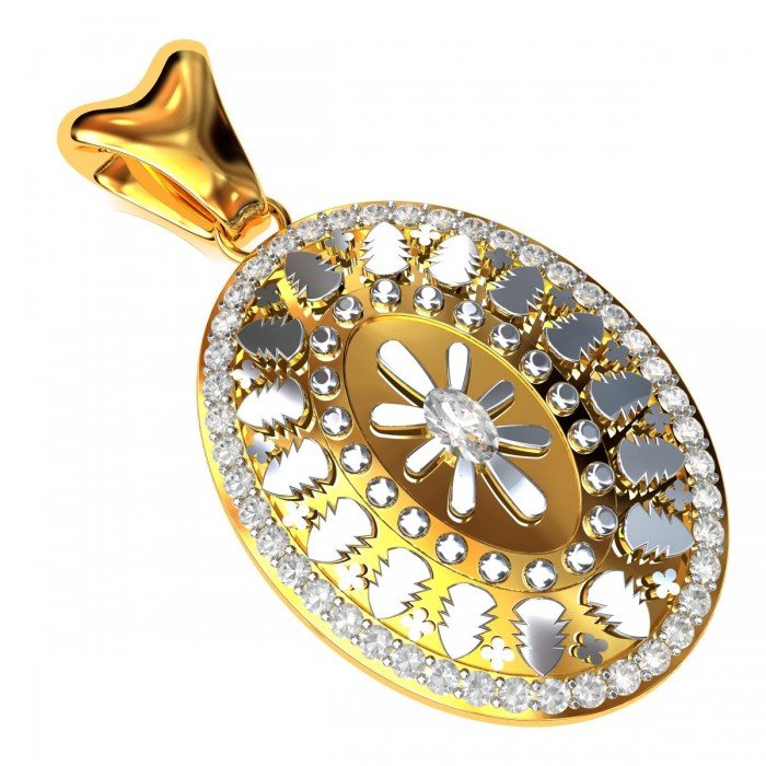 Traditional Oval American Diamond Pendant