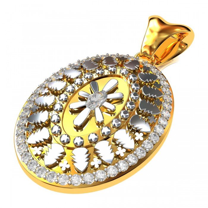 Traditional Oval American Diamond Pendant