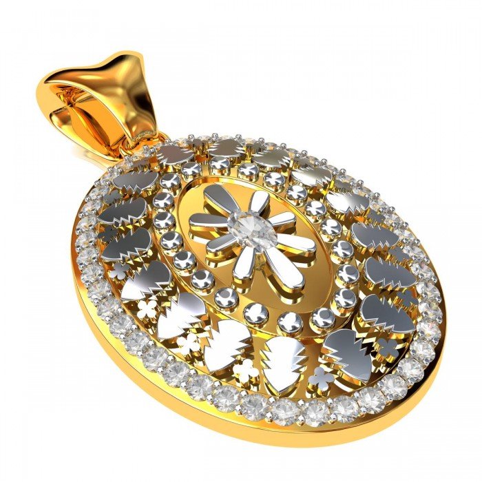 Traditional Oval American Diamond Pendant