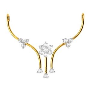 Floral American Diamond Studed Mangalsutra