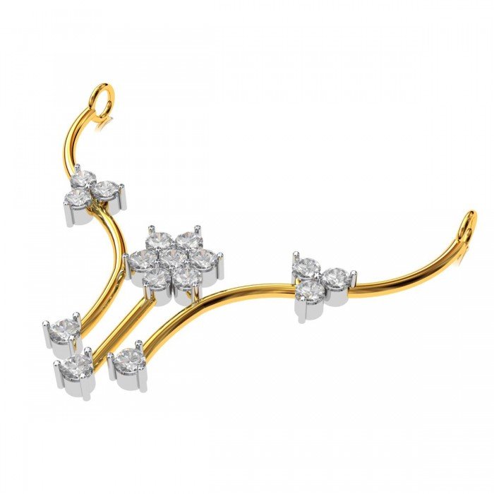 Floral American Diamond Studed Mangalsutra