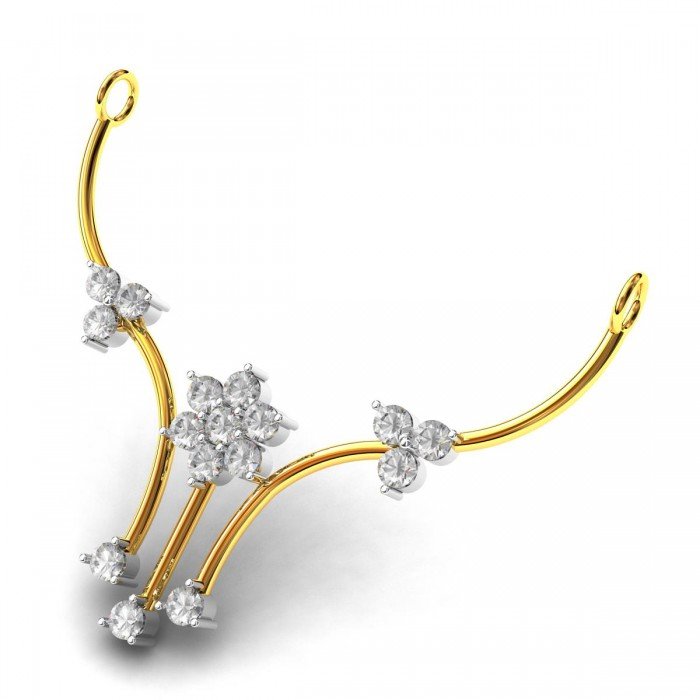 Floral American Diamond Studed Mangalsutra