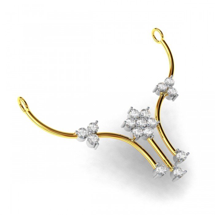 Floral American Diamond Studed Mangalsutra