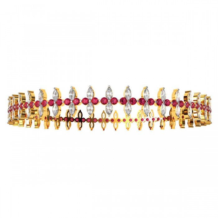 Marquise Diamond Ruby Bangle